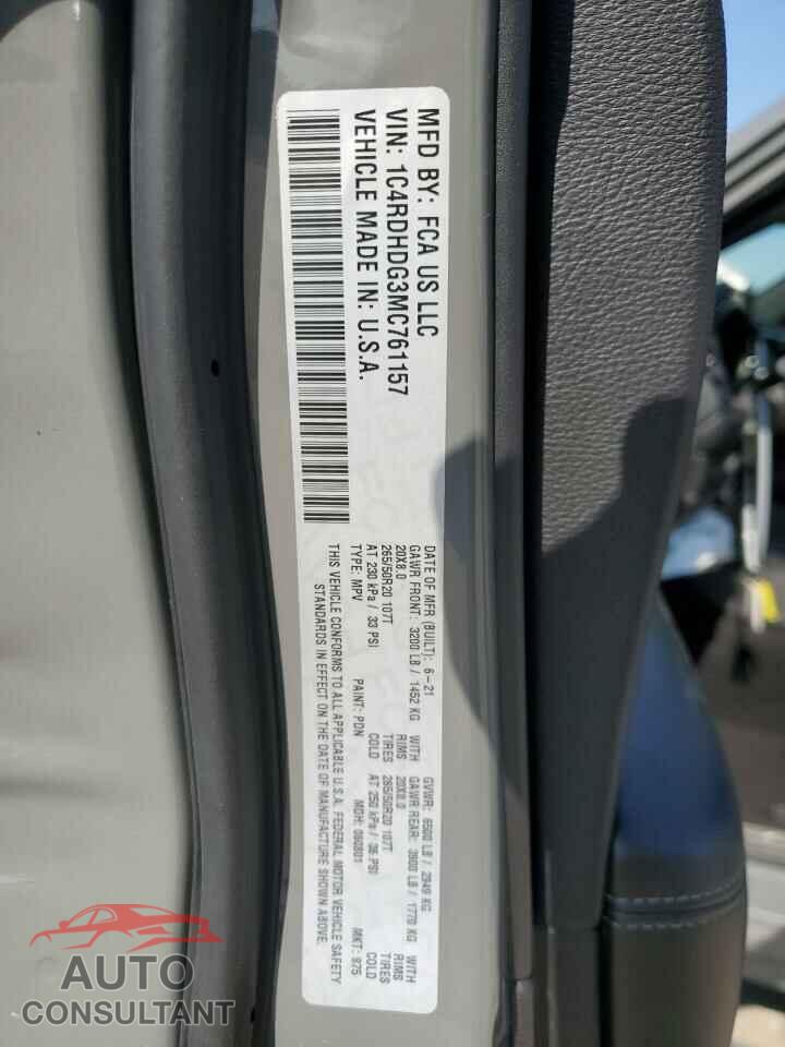 DODGE DURANGO 2021 - 1C4RDHDG3MC761157