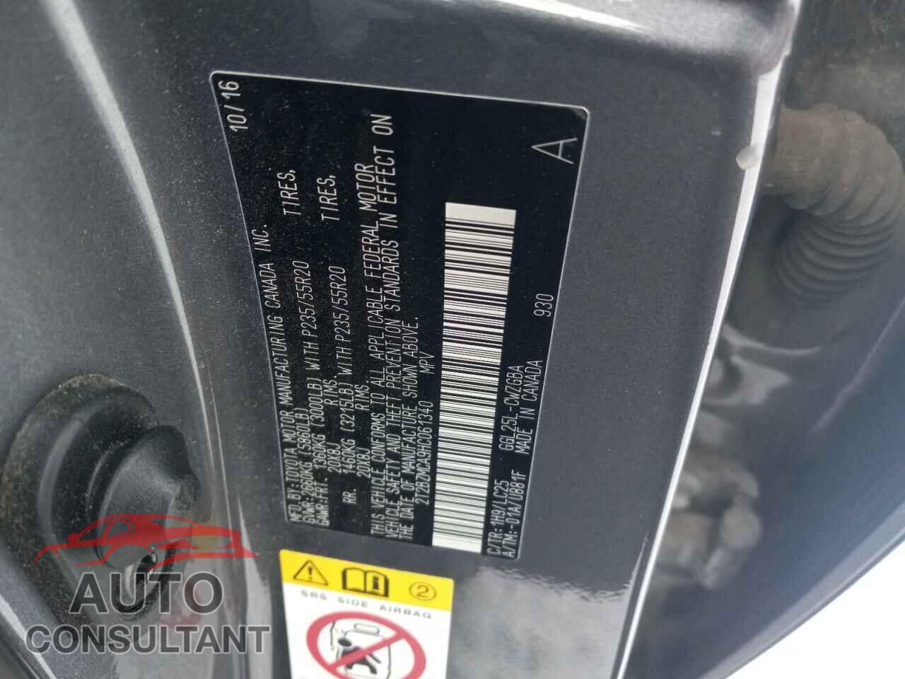LEXUS RX350 2017 - 2T2BZMCA9HC061340