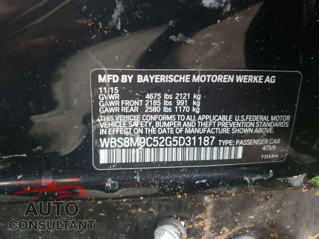 BMW M3 2016 - WBS8M9C52G5D31187