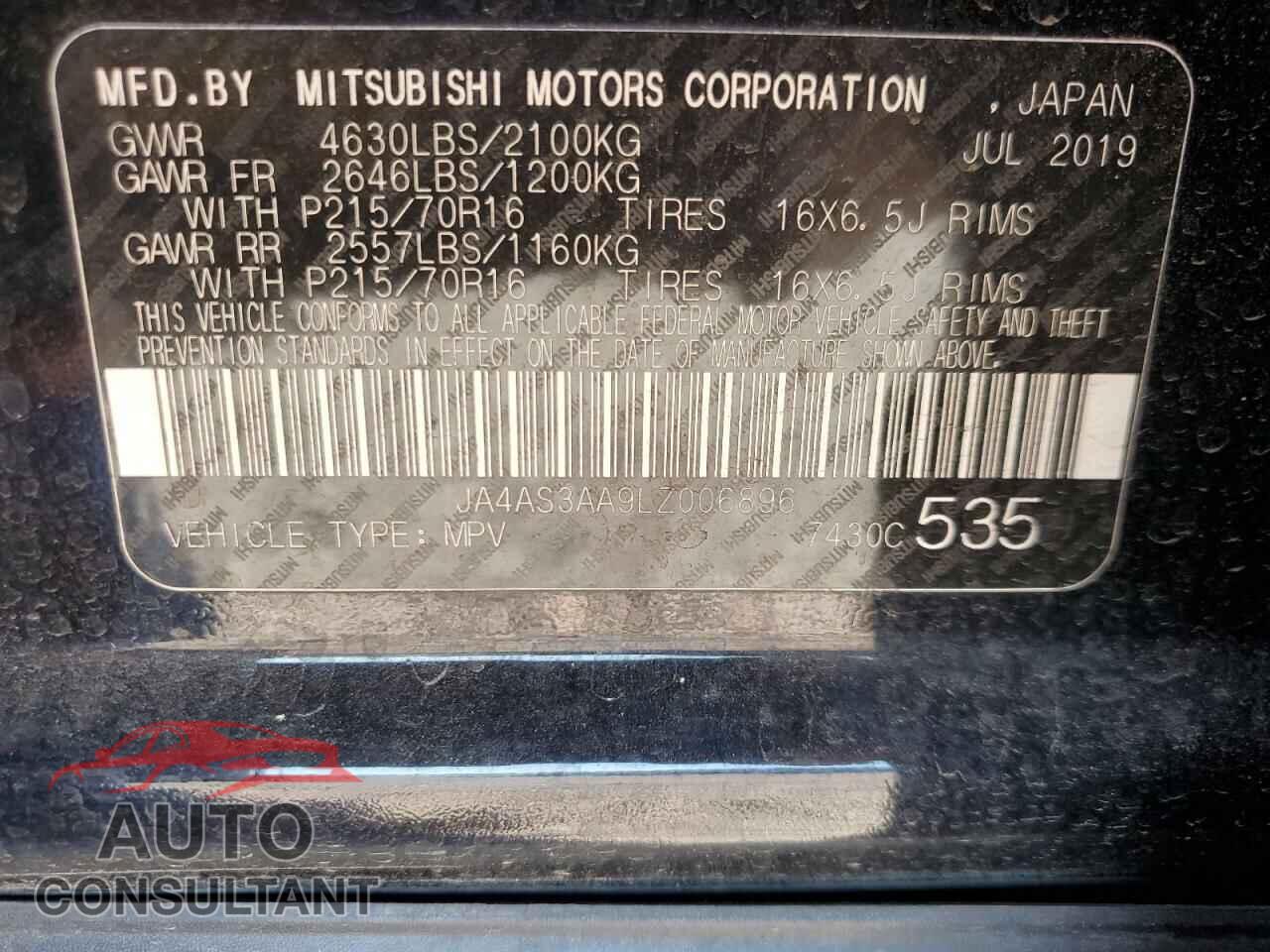 MITSUBISHI ECLIPSE 2020 - JA4AS3AA9LZ006896