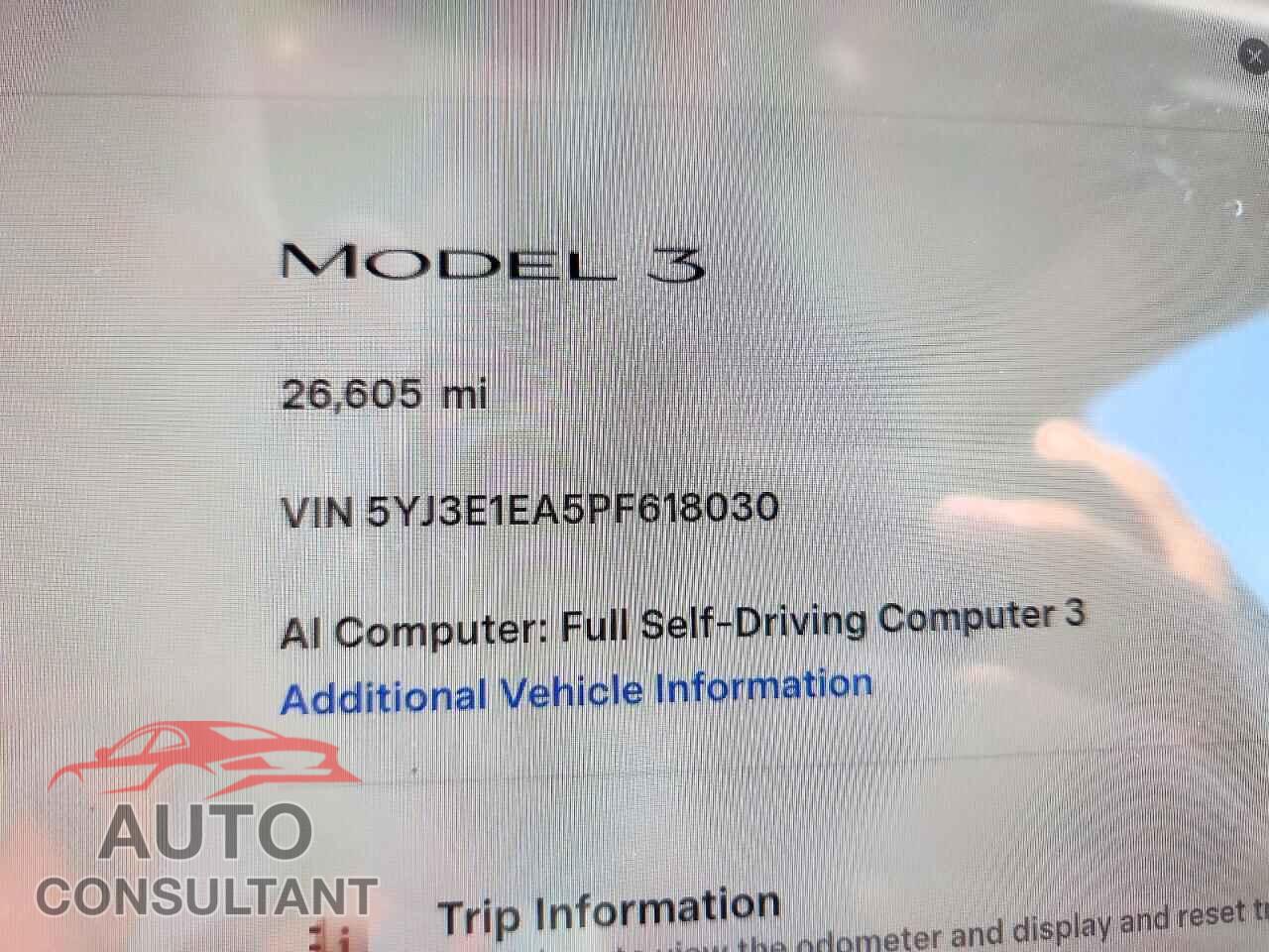 TESLA MODEL 3 2023 - 5YJ3E1EA5PF618030