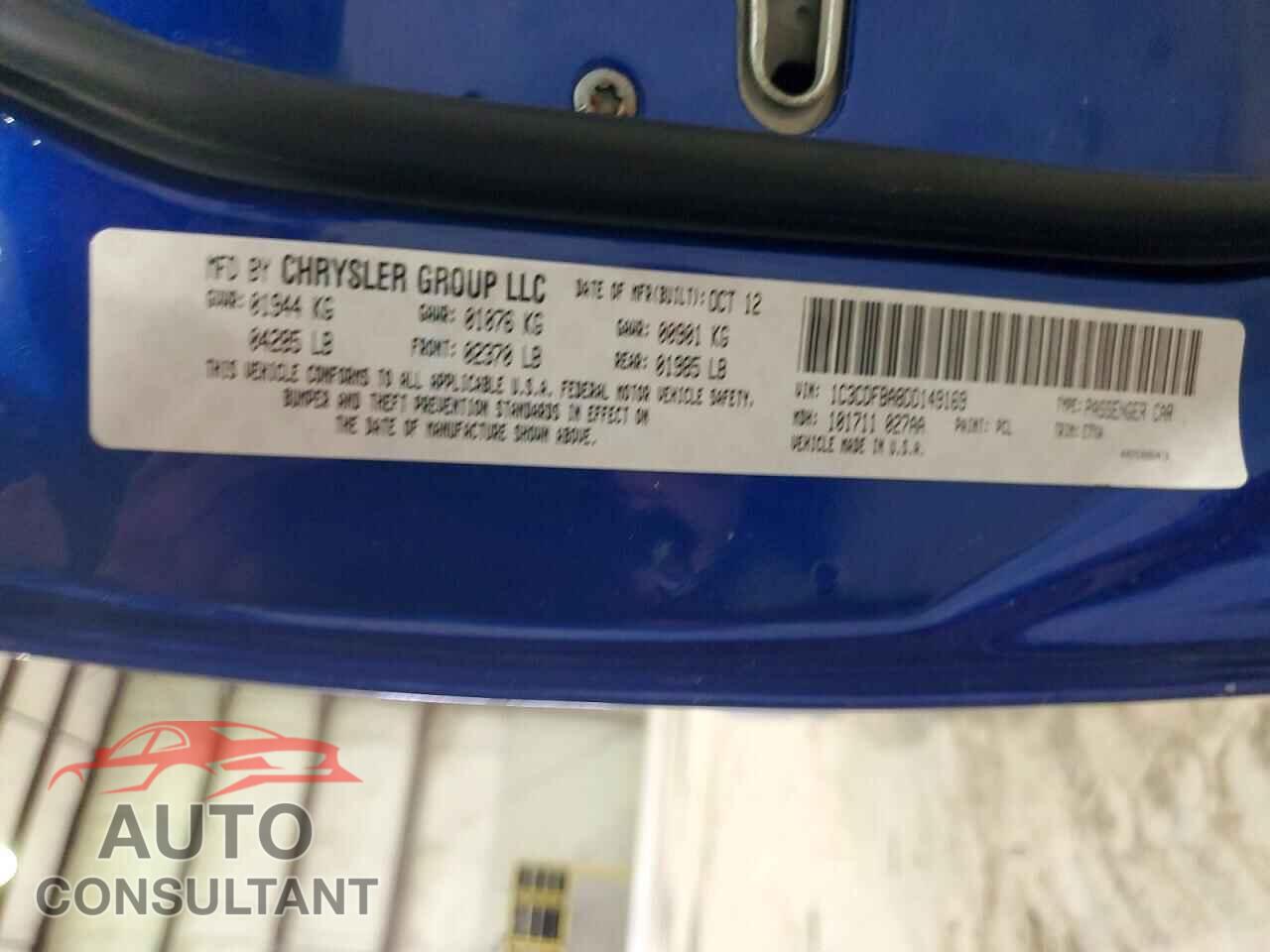 DODGE DART 2013 - 1C3CDFBA8DD149169