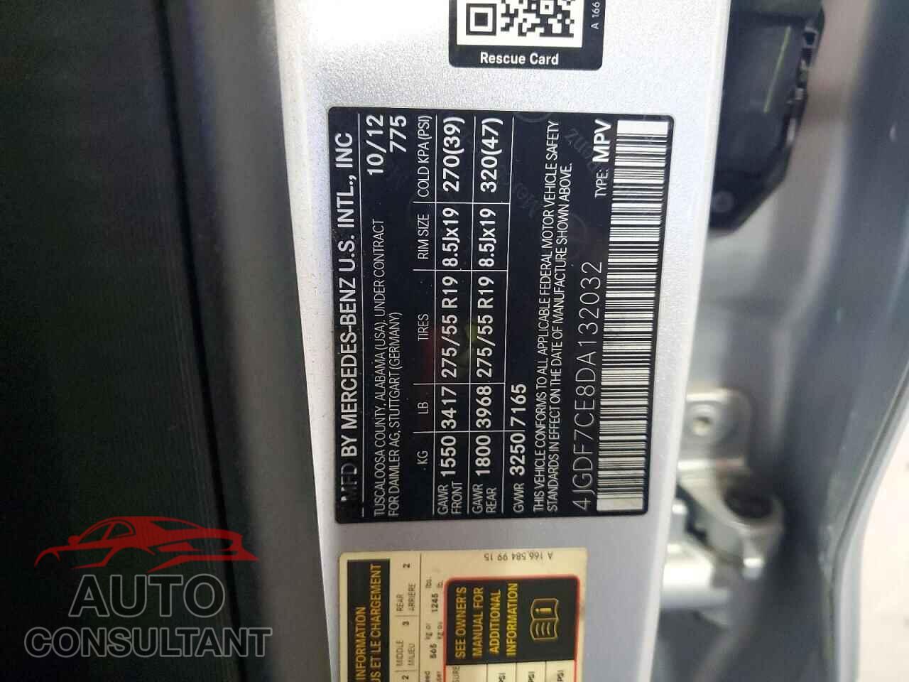 MERCEDES-BENZ GL-CLASS 2013 - 4JGDF7CE8DA132032