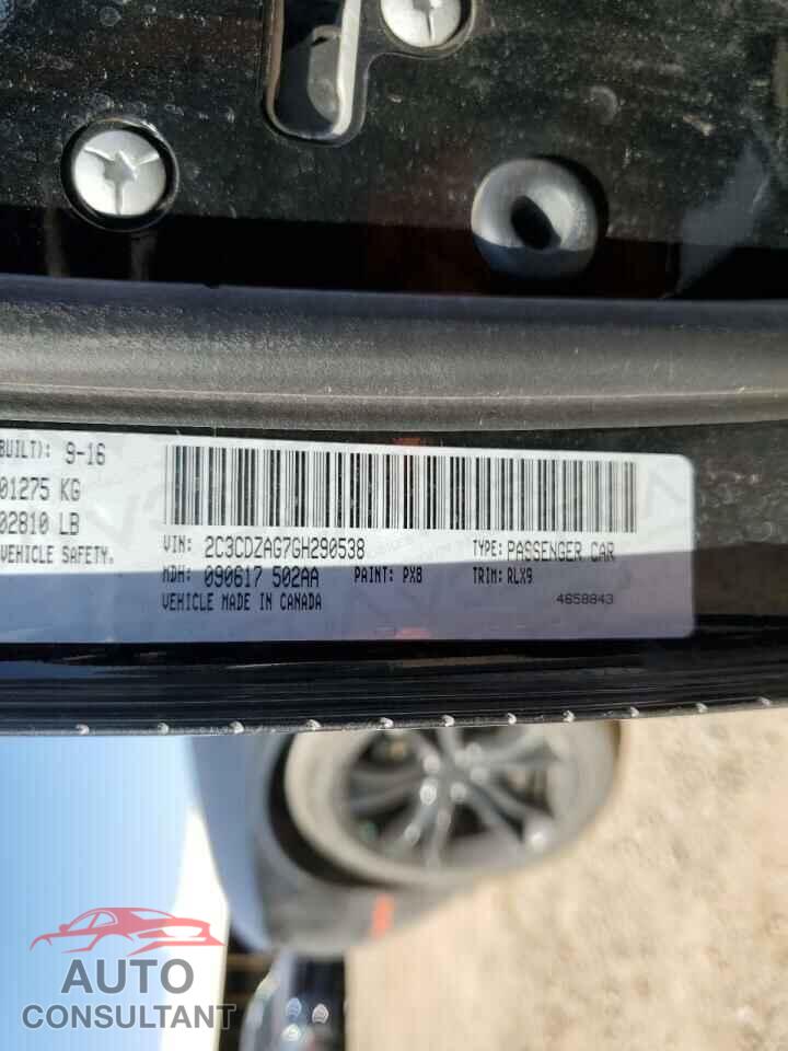 DODGE CHALLENGER 2016 - 2C3CDZAG7GH290538