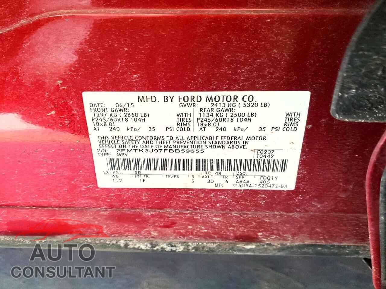 FORD EDGE 2015 - 2FMTK3J97FBB59655