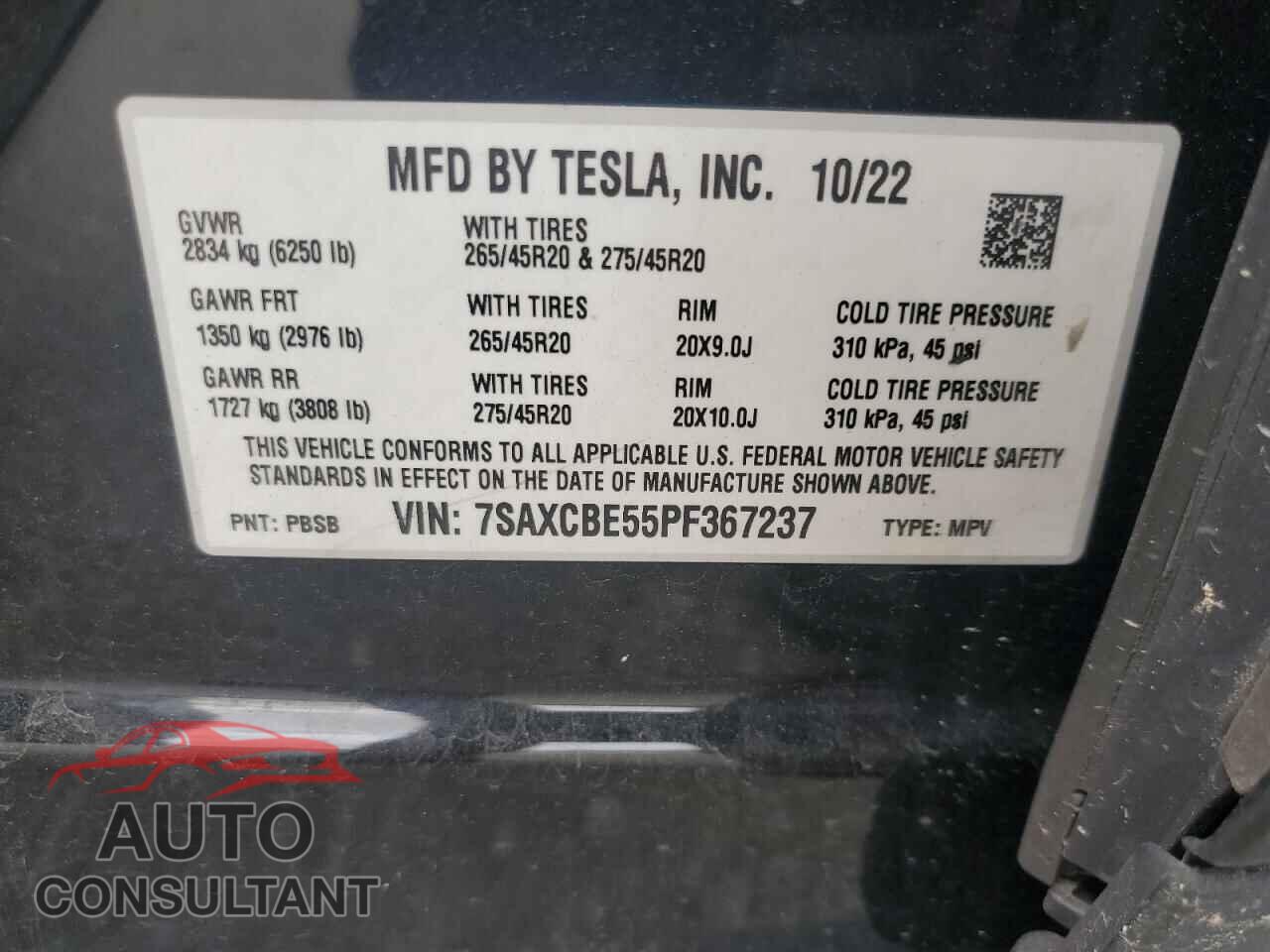 TESLA MODEL X 2023 - 7SAXCBE55PF367237