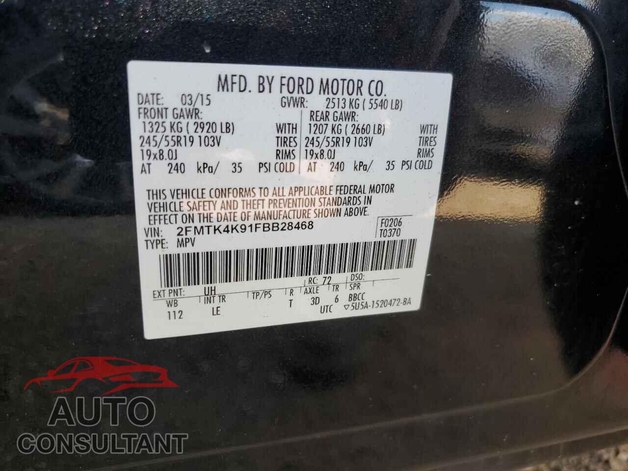 FORD EDGE 2015 - 2FMTK4K91FBB28468