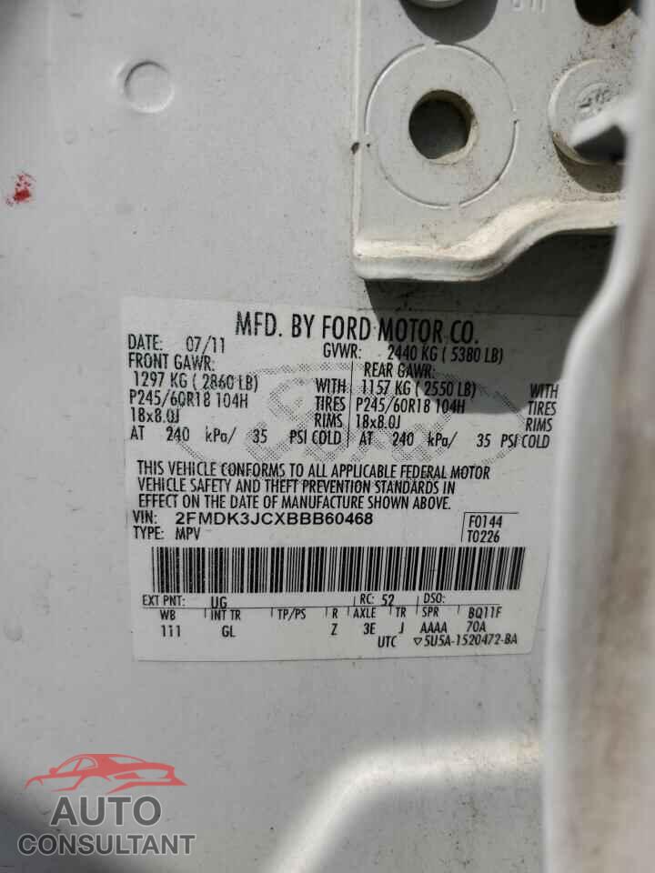 FORD EDGE 2011 - 2FMDK3JCXBBB60468
