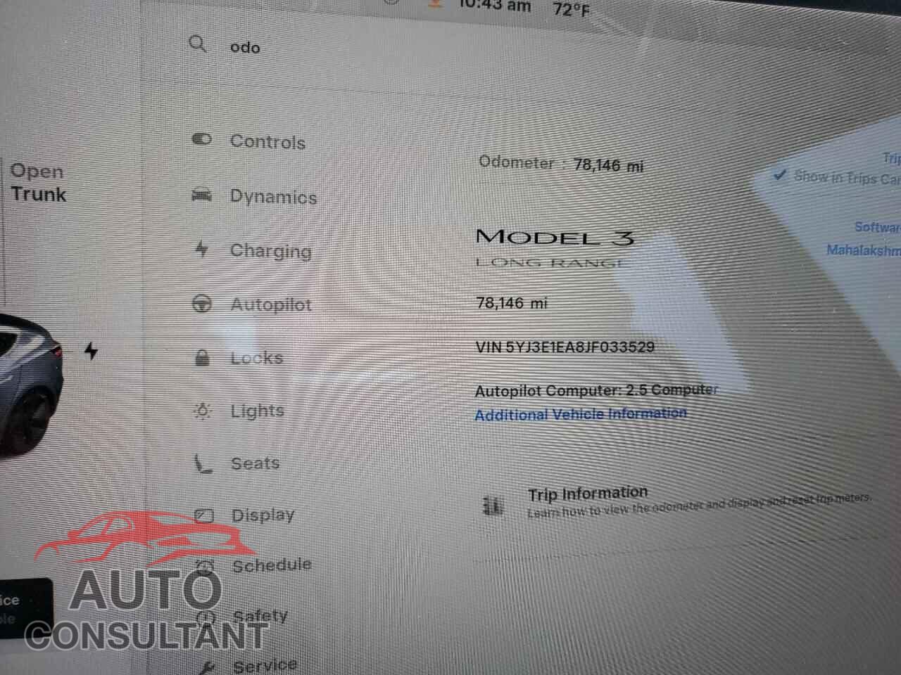 TESLA MODEL 3 2018 - 5YJ3E1EA8JF033529