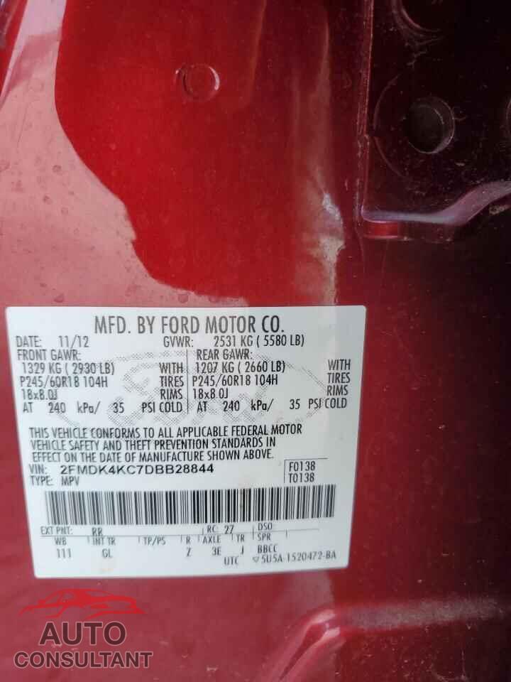 FORD EDGE 2013 - 2FMDK4KC7DBB28844
