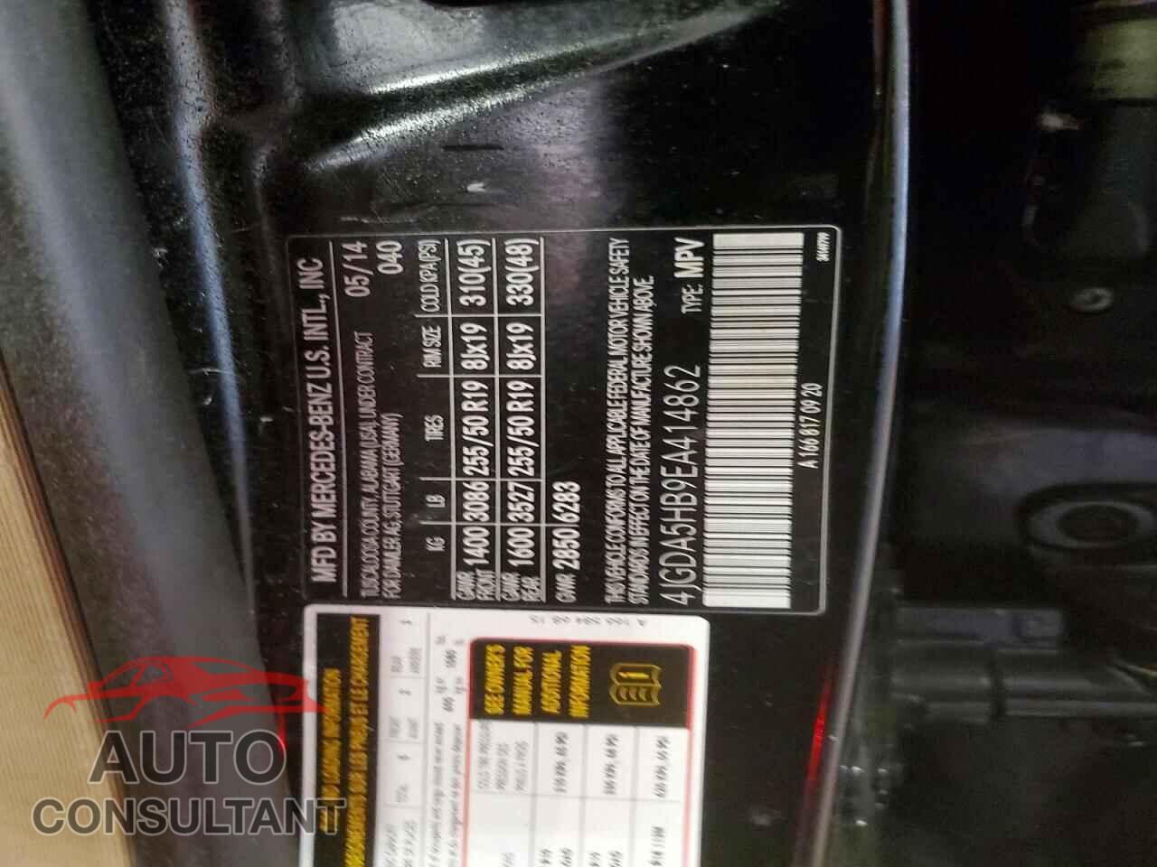 MERCEDES-BENZ M-CLASS 2014 - 4JGDA5HB9EA414862