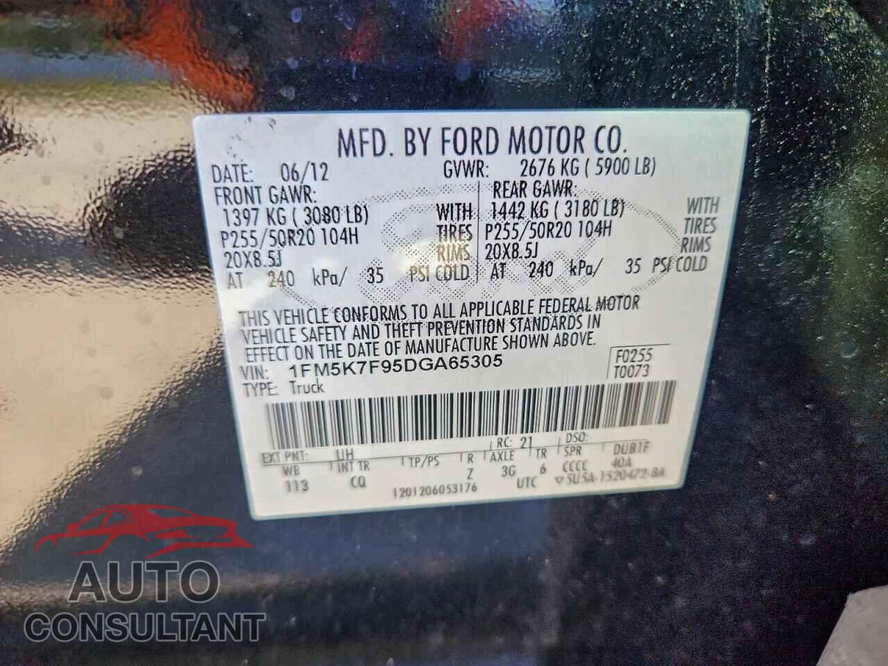 FORD EXPLORER 2013 - 1FM5K7F95DGA65305