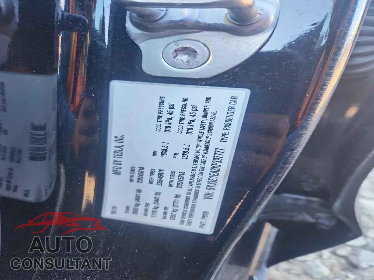 TESLA MODEL 3 2019 - 5YJ3E1EA3KF397777