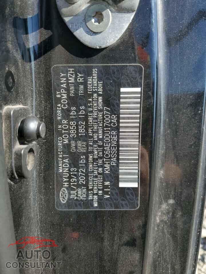 HYUNDAI VELOSTER 2013 - KMHTC6AE0DU170077