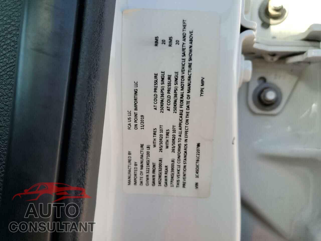 DODGE DURANGO 2020 - 1C4SDJCT6LC220786