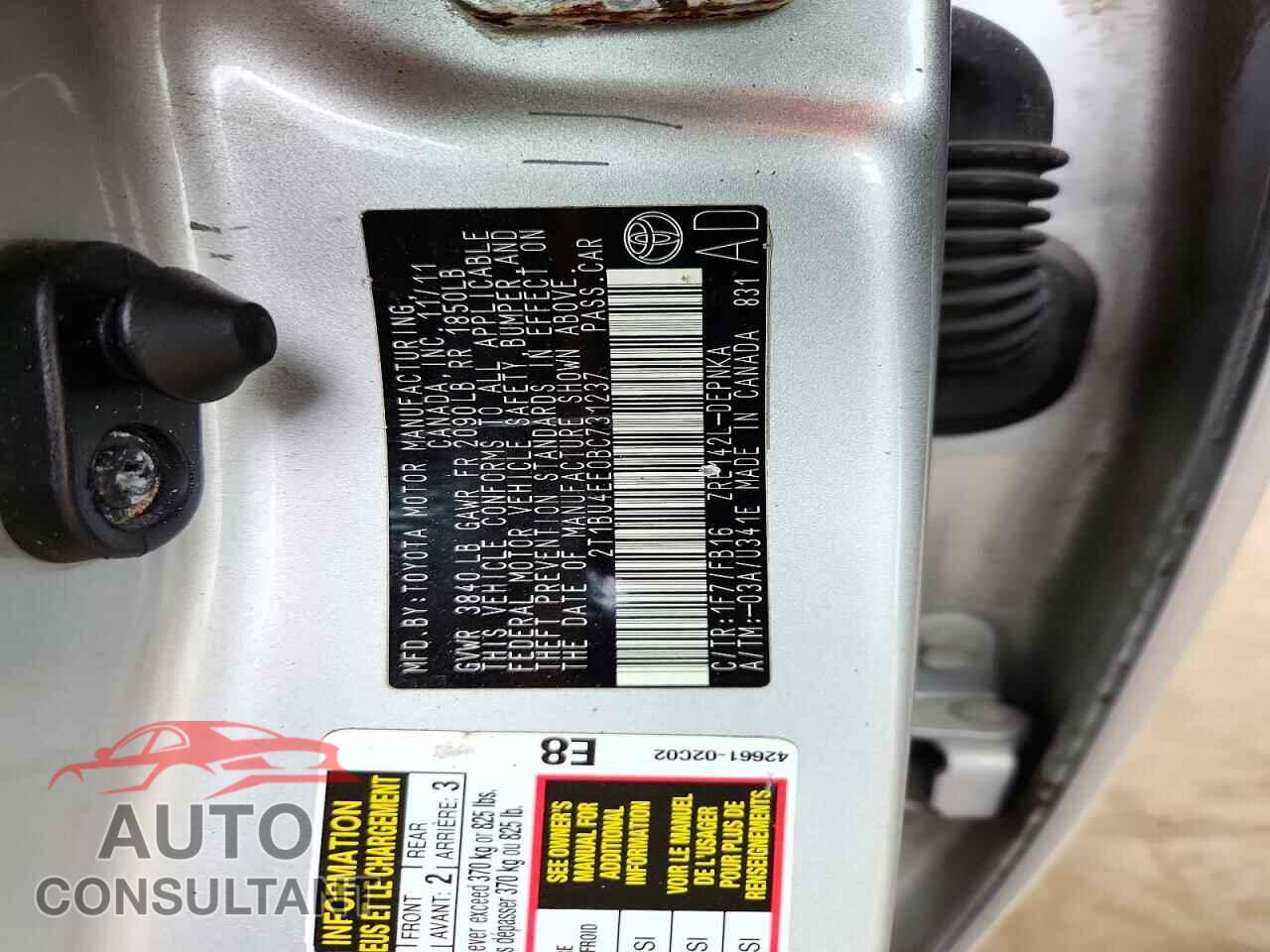 TOYOTA COROLLA 2011 - 2T1BU4EE0BC731237