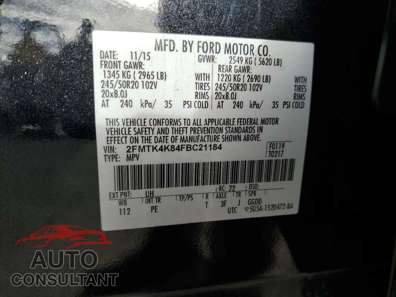 FORD EDGE 2015 - 2FMTK4K84FBC21184