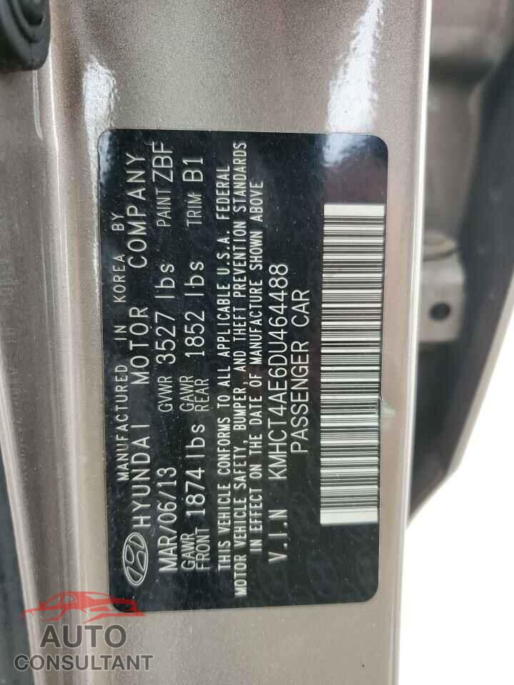 HYUNDAI ACCENT 2013 - KMHCT4AE6DU464488