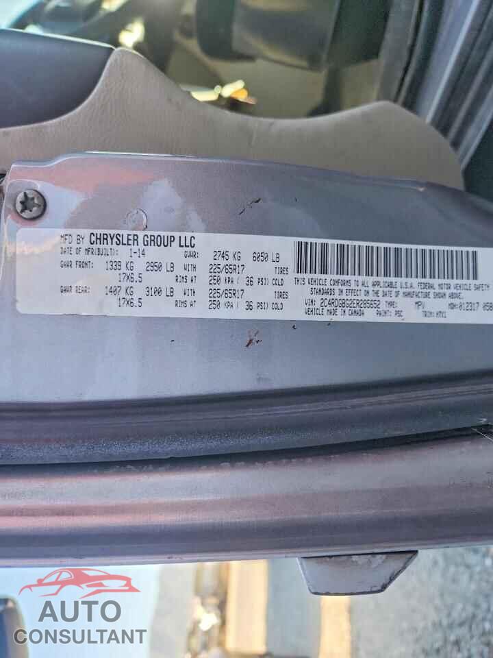 DODGE CARAVAN 2014 - 2C4RDGBG2ER285652