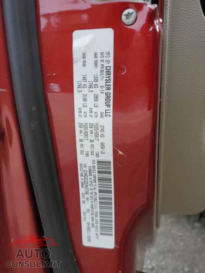 DODGE CARAVAN 2014 - 2C4RDGCG2ER427206