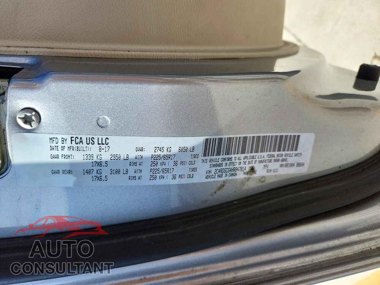 DODGE CARAVAN 2017 - 2C4RDGCG4HR847814