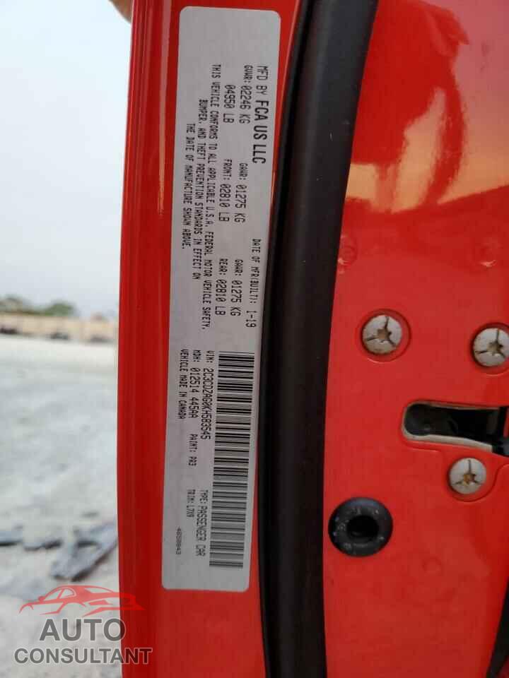 DODGE CHALLENGER 2019 - 2C3CDZAG0KH583545