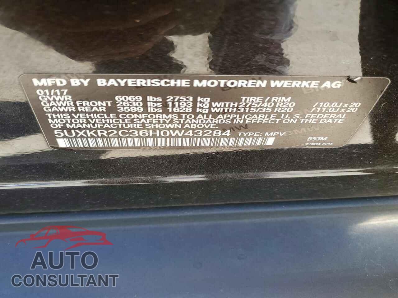 BMW X5 2017 - 5UXKR2C36H0W43284