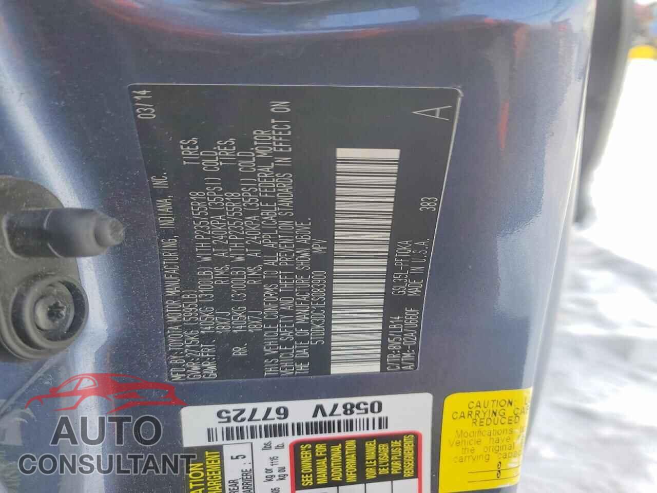 TOYOTA All Models 2014 - 5TDDK3DC1ES083900