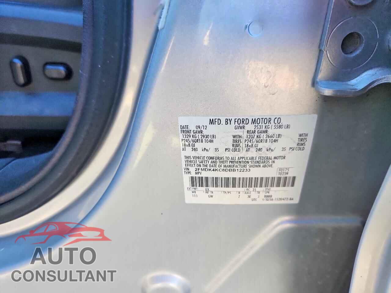 FORD EDGE 2013 - 2FMDK4KC8DBB12233