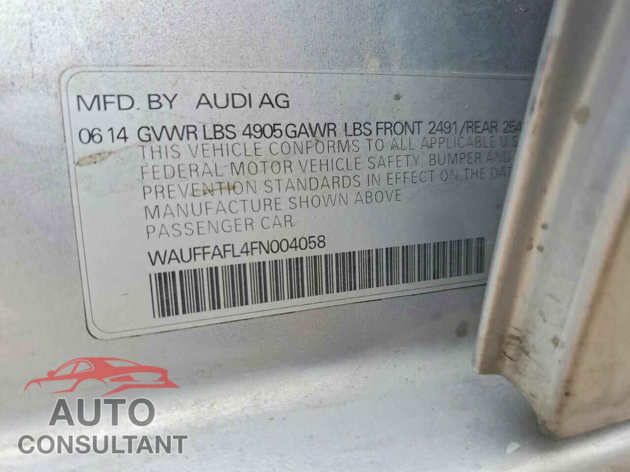 AUDI A4 2015 - WAUFFAFL4FN004058