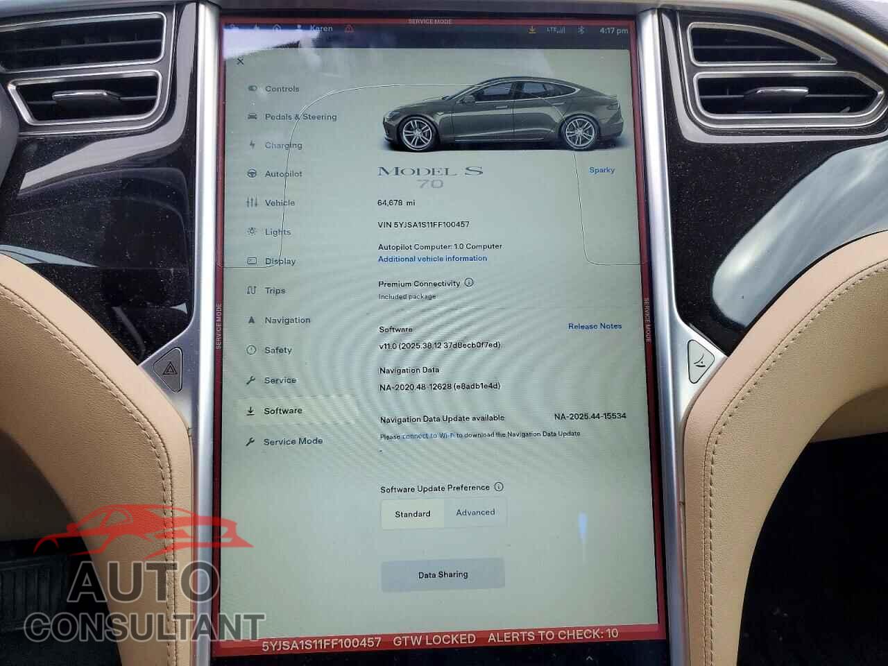 TESLA MODEL S 2015 - 5YJSA1S11FF100457