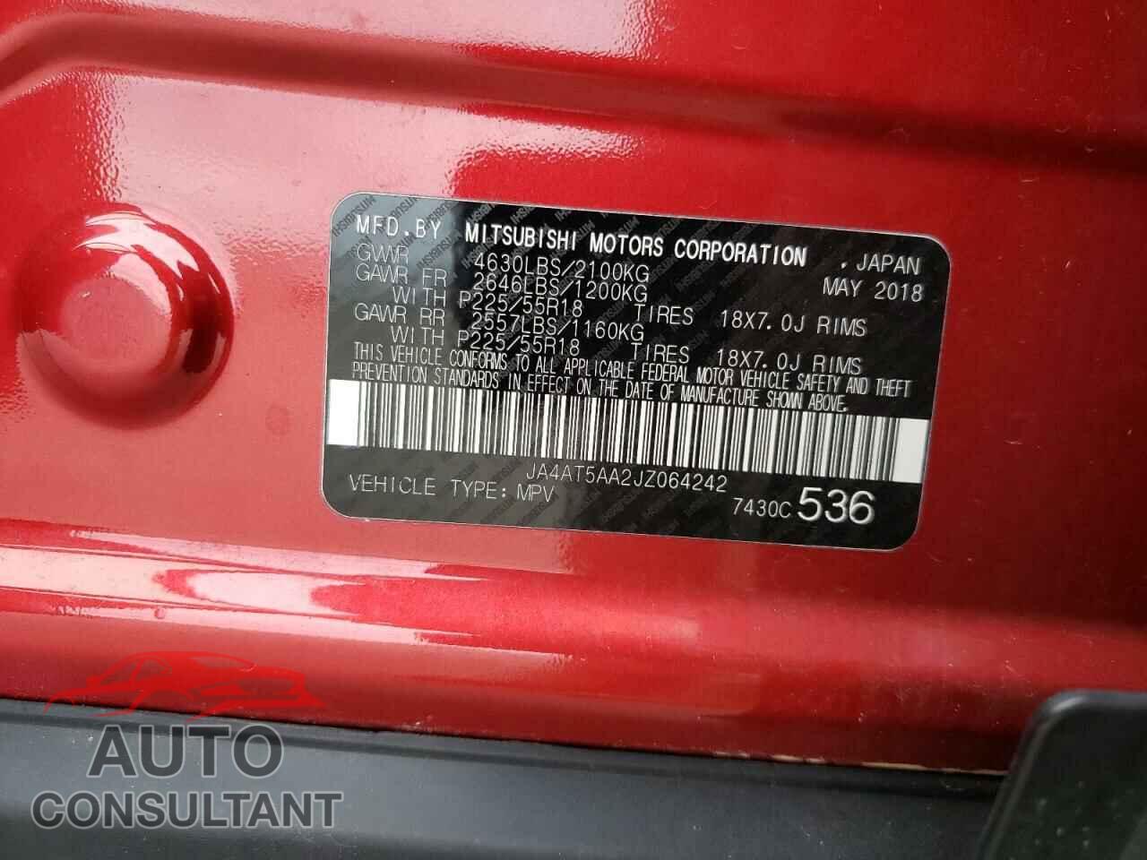 MITSUBISHI ECLIPSE 2018 - JA4AT5AA2JZ064242