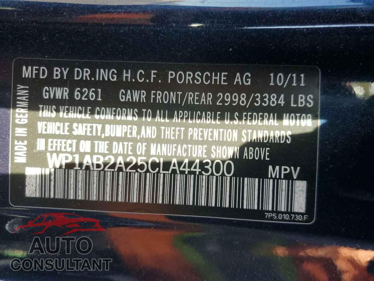 PORSCHE CAYENNE 2012 - WP1AB2A25CLA44300