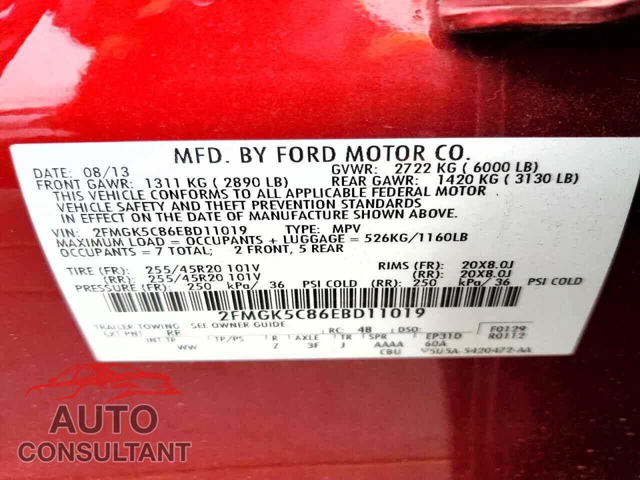FORD FLEX 2014 - 2FMGK5C86EBD11019