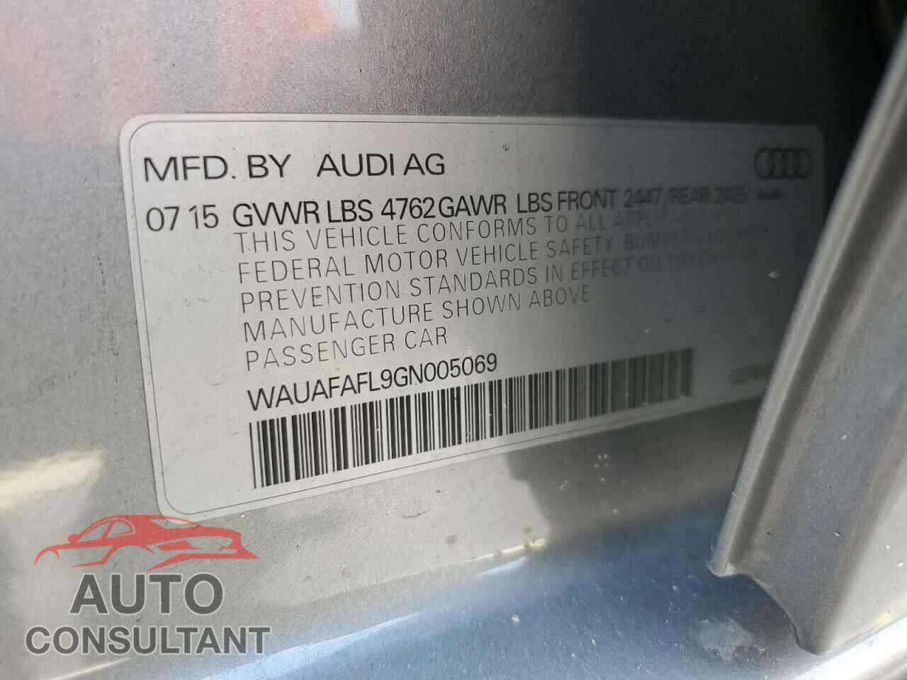 AUDI A4 2016 - WAUAFAFL9GN005069