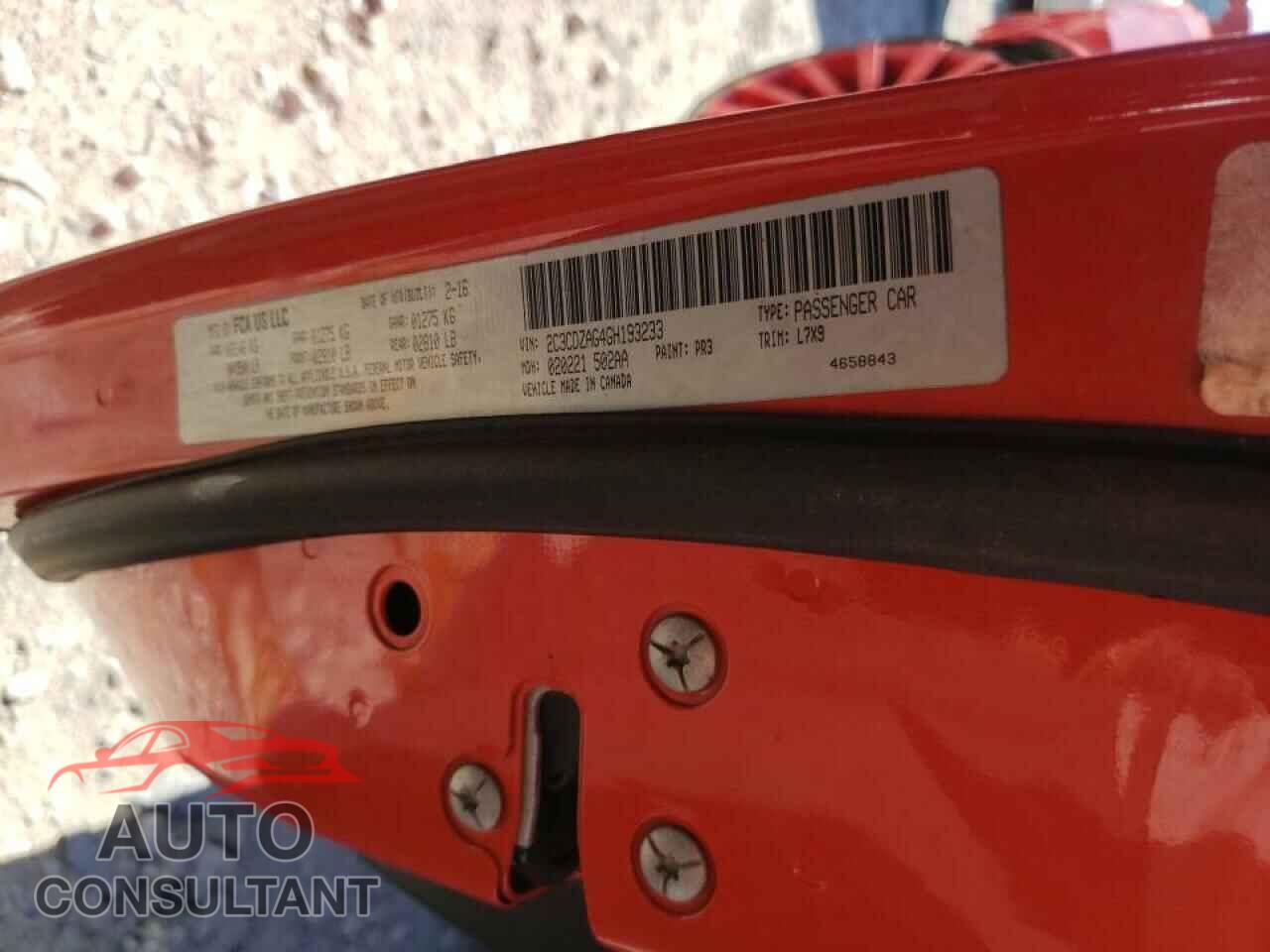 DODGE CHALLENGER 2016 - 2C3CDZAG4GH193233