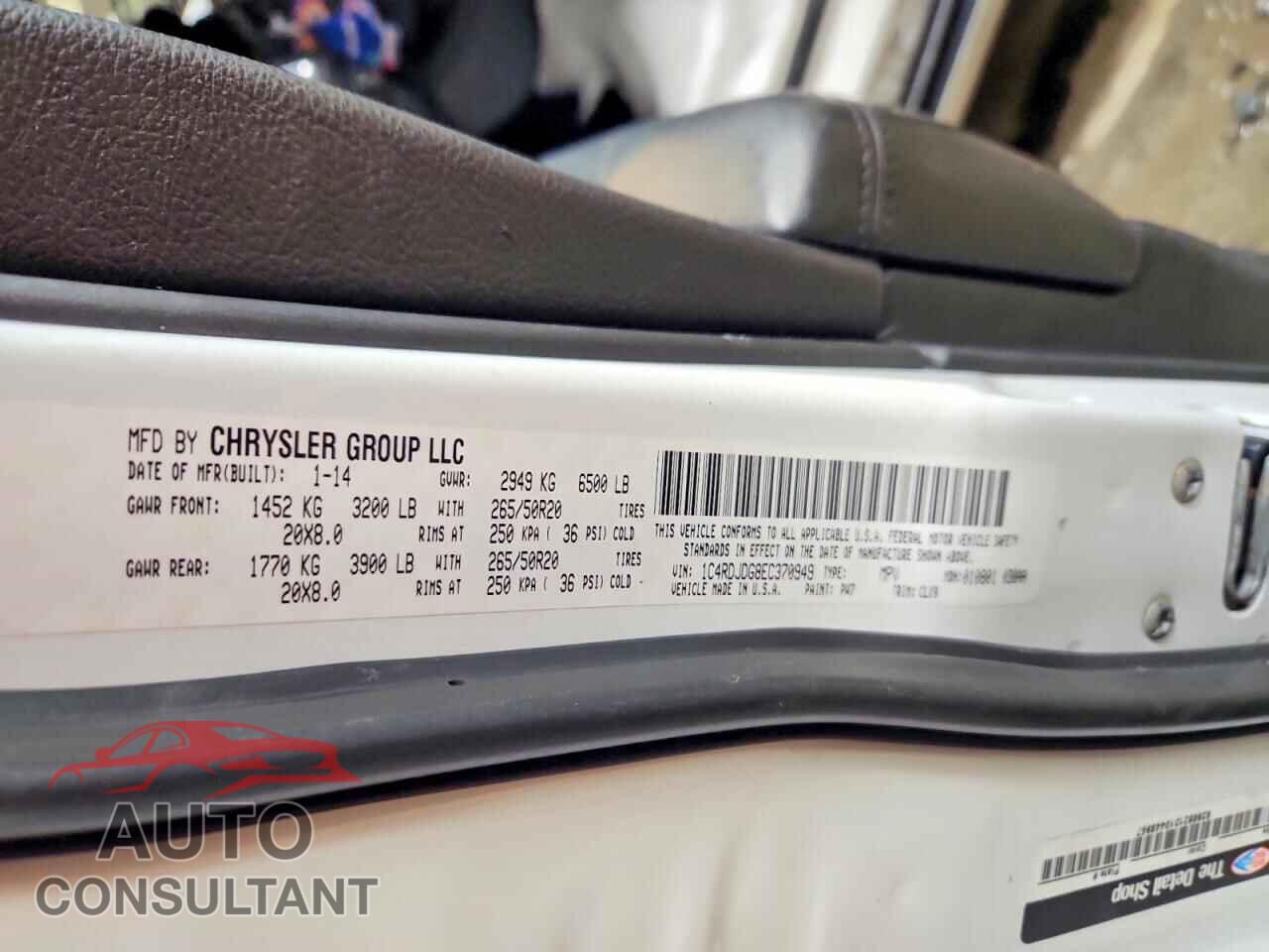 DODGE DURANGO 2014 - 1C4RDJDG8EC370949