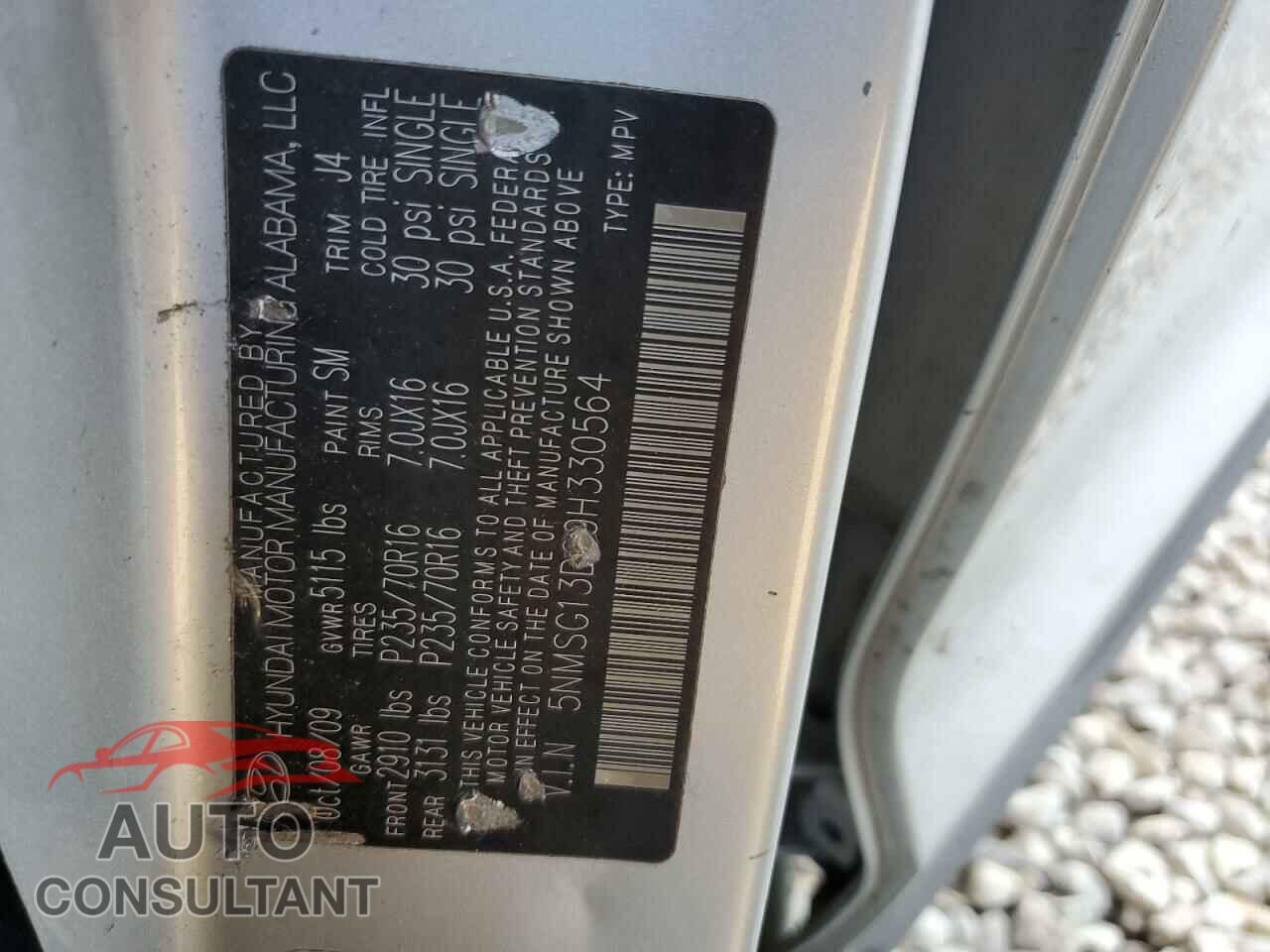HYUNDAI SANTA FE 2009 - 5NMSG13D99H330564