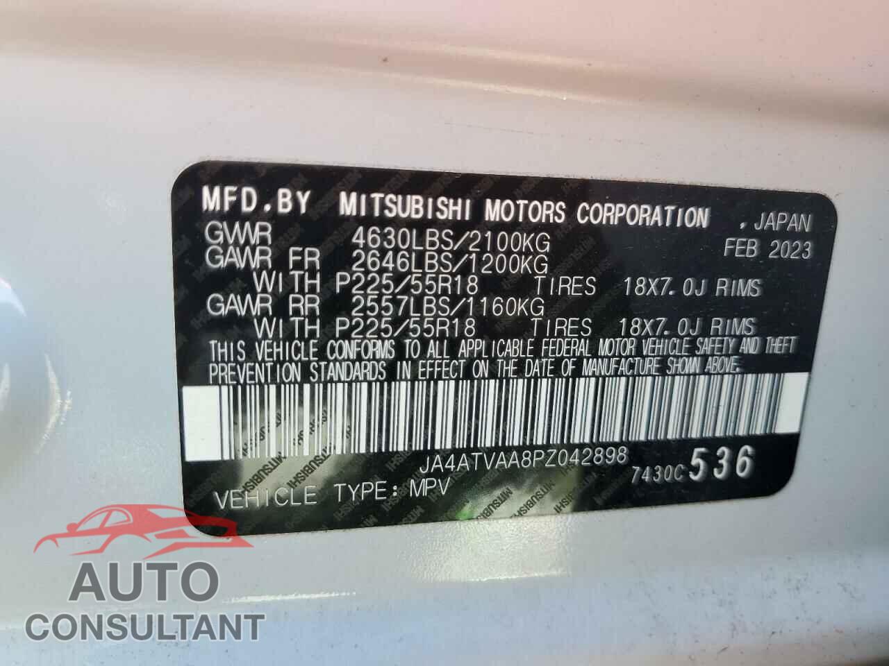 MITSUBISHI ECLIPSE 2023 - JA4ATVAA8PZ042898