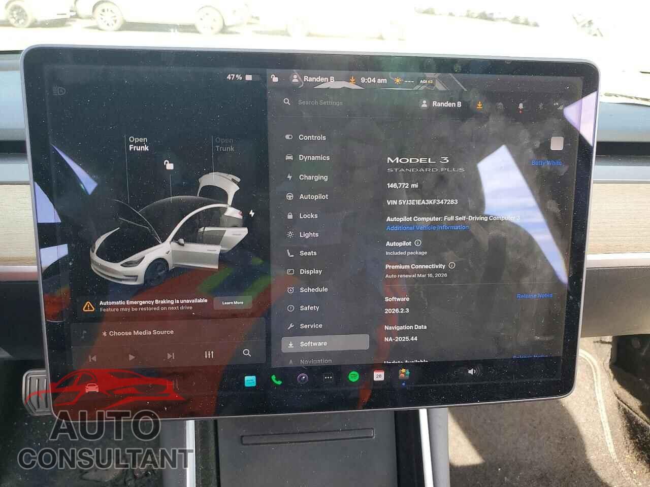 TESLA MODEL 3 2019 - 5YJ3E1EA3KF347283