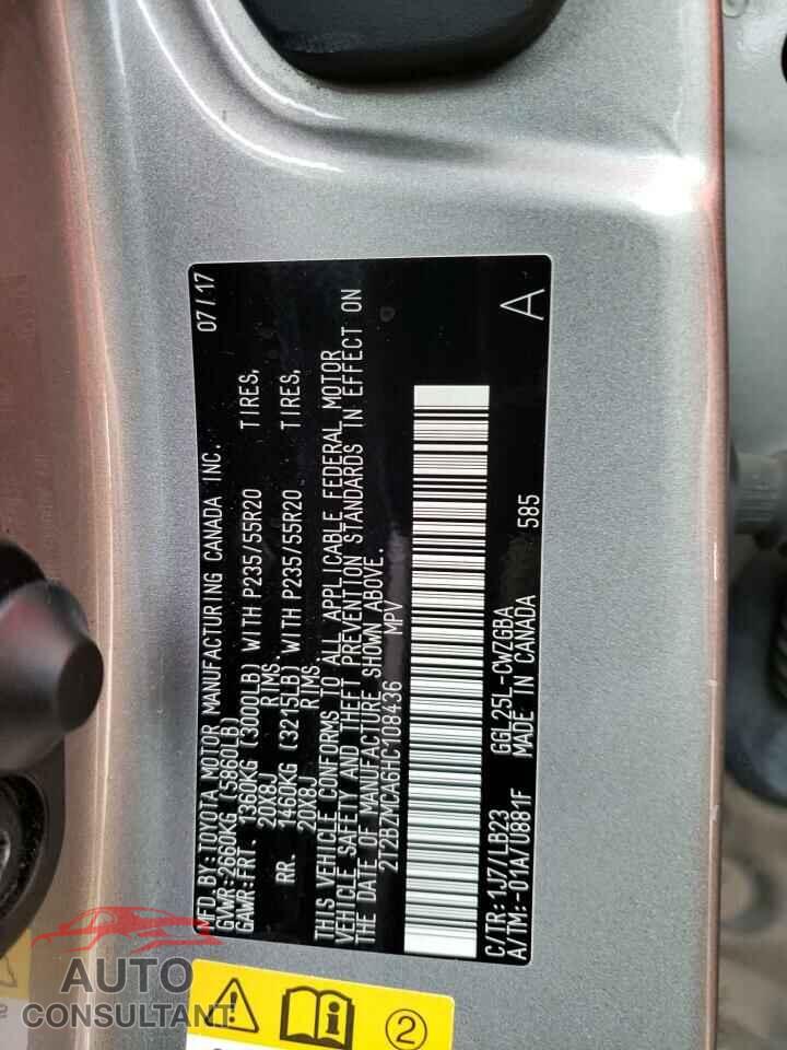LEXUS RX350 2017 - 2T2BZMCA6HC108436