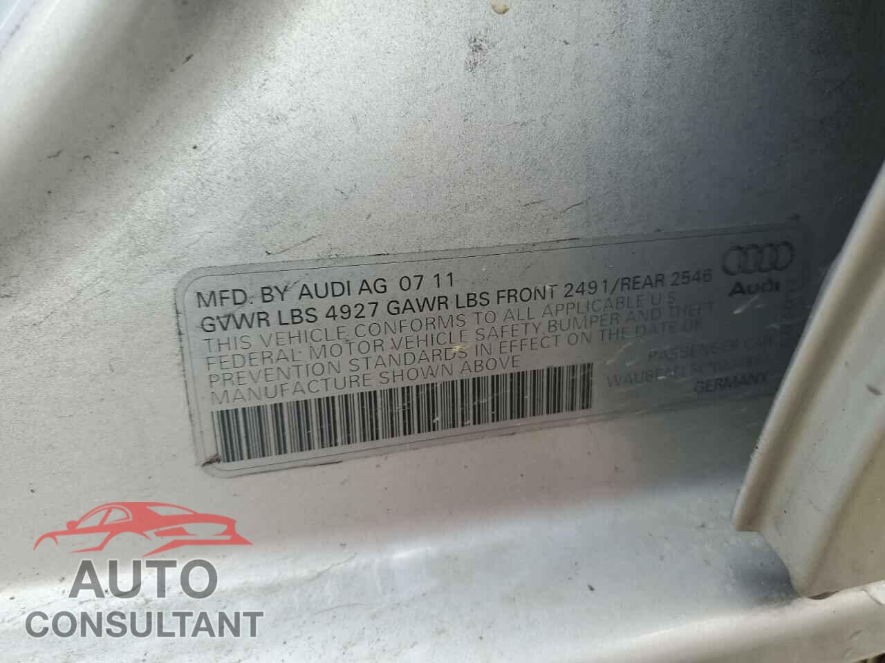 AUDI A4 2012 - WAUBFAFL5CN004841