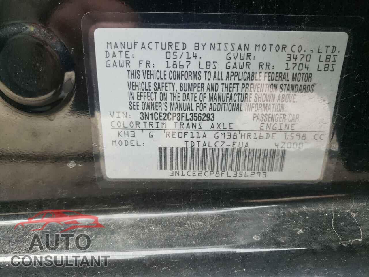 NISSAN VERSA 2015 - 3N1CE2CP8FL356293