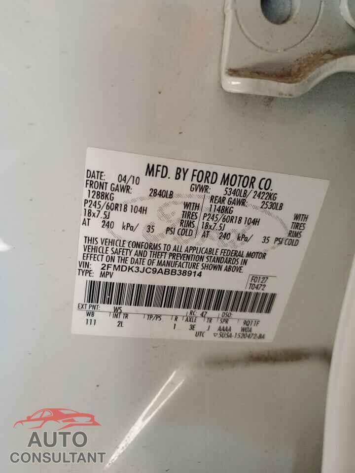 FORD EDGE 2010 - 2FMDK3JC9ABB38914