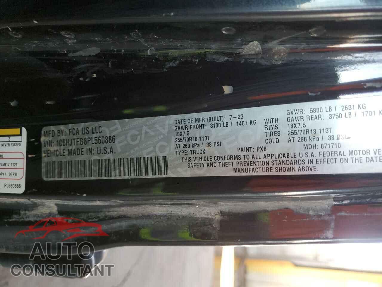 JEEP GLADIATOR 2023 - 1C6HJTFG8PL560886
