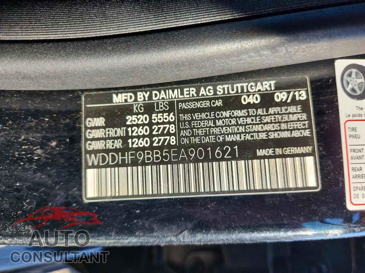 MERCEDES-BENZ E-CLASS 2014 - WDDHF9BB5EA901621