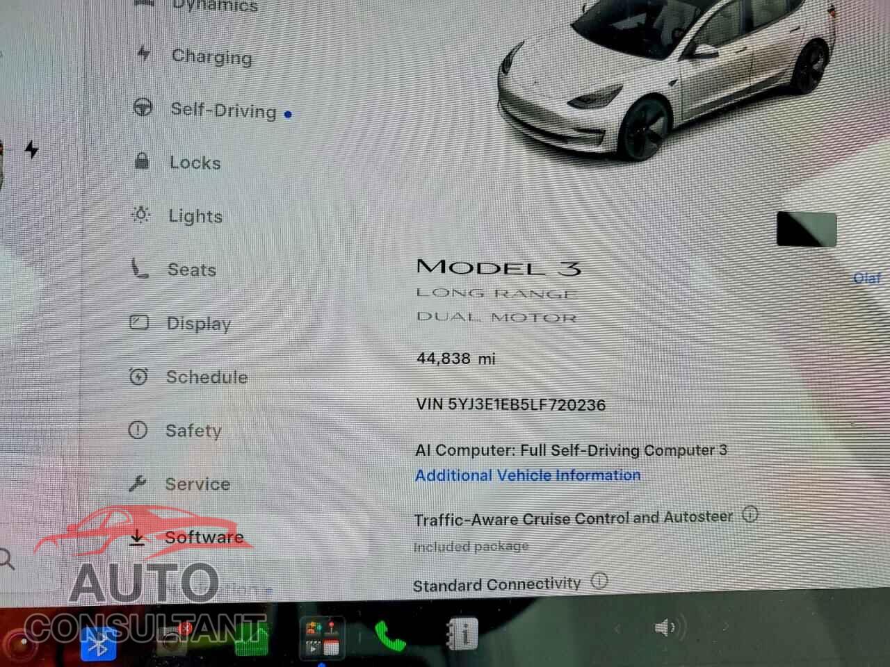 TESLA MODEL 3 2020 - 5YJ3E1EB5LF720236