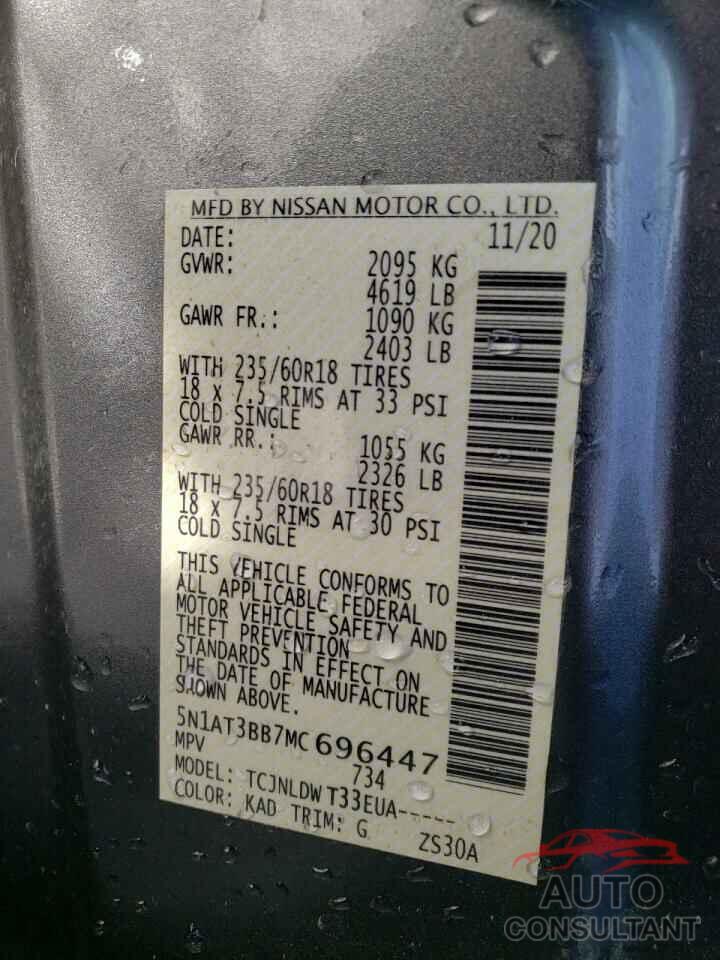 NISSAN ROGUE 2021 - 5N1AT3BB7MC696447