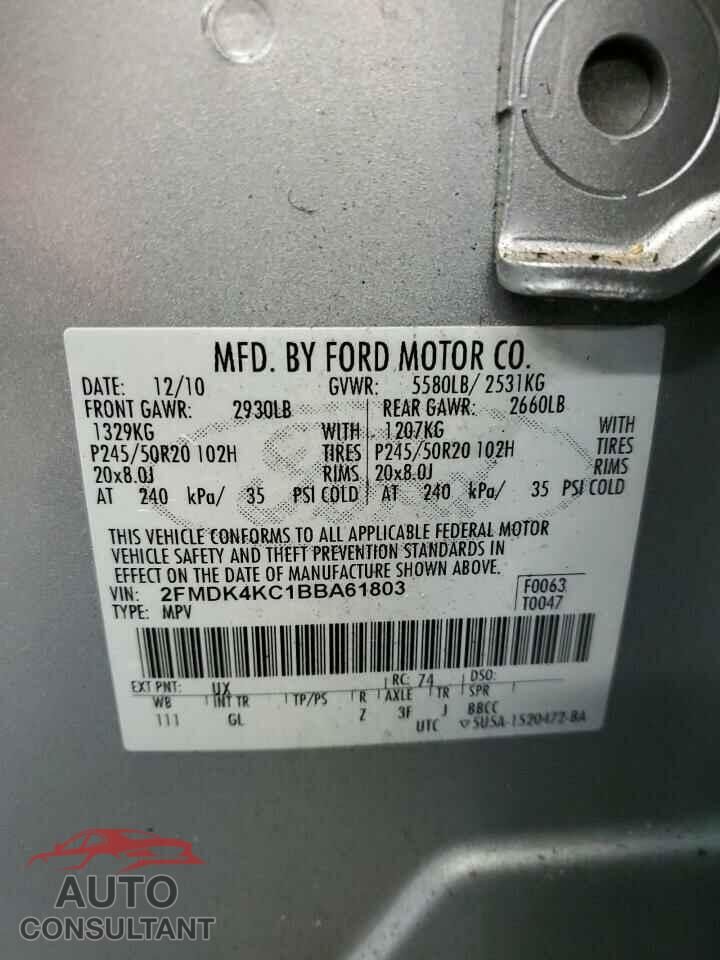 FORD EDGE 2011 - 2FMDK4KC1BBA61803