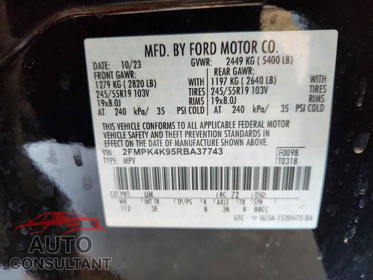 FORD EDGE 2024 - 2FMPK4K95RBA37743